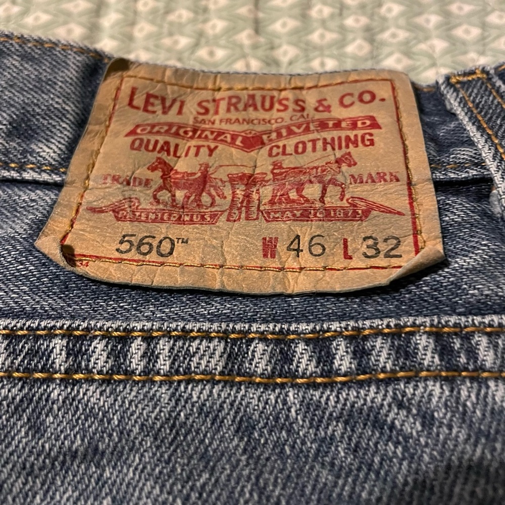Levi denim jeans.  Style 560. Size 46x32.  Smoke free home.